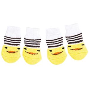 4 Pièces Chaud Chiot Chien Chat Chaussettes Doux Pet Tricot Chaussettes Mignon De Bande Dessinée Anti Slip Mini Chaussettes Pour Petits Chiens L Canard - Publicité