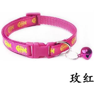 Rose Red- -Collier Réglable Pour Chat, Mignon, Os De Poisson Imprimé, En Nylon, Pour Animaux De Compagnie, Chiot, Chien, Chat, Avec - Publicité