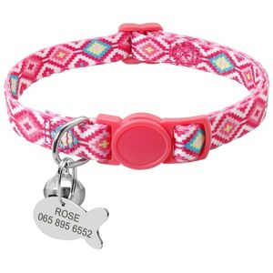 Pink 1 -Xs -Collier Pour Chat, De Sécurité Personnalisé, À Libération Rapide, Avec Étiquette D'identification De Poisson, Avec No - Publicité