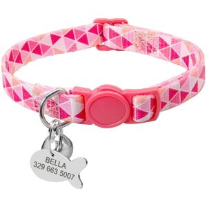 Pink 2 -Xs -Collier Pour Chat, De Sécurité Personnalisé, À Libération Rapide, Avec Étiquette D'identification De Poisson, Avec No - Publicité