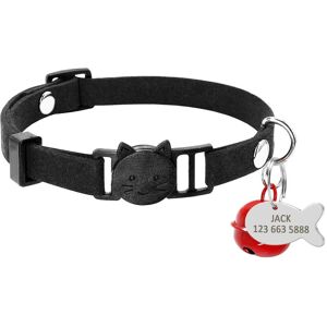 Black-Xs -Collier Pour Chat Personnalisé, À Dégagement Rapide, Avec Étiquette D'identification De Poisson Gravé Avec Le Nom De La - Publicité