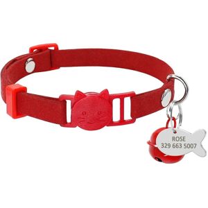 Rouge-Xs -Collier Pour Chat Personnalisé, À Dégagement Rapide, Avec Étiquette D'identification De Poisson Gravé Avec Le Nom De La - Publicité