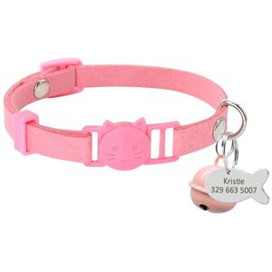 Rose-Xs -Collier Pour Chat Personnalisé, À Dégagement Rapide, Avec Étiquette D'identification De Poisson Gravé Avec Le Nom De La - Publicité