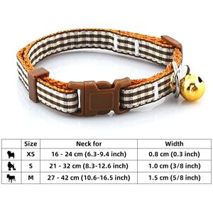 Brown Plaid-S -Collier À Pois Avec Cloche Pour Chien Et Chat, Accessoire Pour Animaux De Compagnie, 3, Pièces/Lot - Publicité