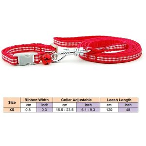 Red Plaid-Xs -Collier Pour Animal De Compagnie, 2 Pièces/Lot, Laisse, Pour Chiens Et Chats, Laisse, Pour Chiots, Petits Chiots, Pour - Publicité