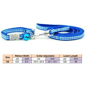 Blue Plaid-Xs -Collier Pour Animal De Compagnie, 2 Pièces/Lot, Laisse, Pour Chiens Et Chats, Laisse, Pour Chiots, Petits Chiots, Pou - Publicité