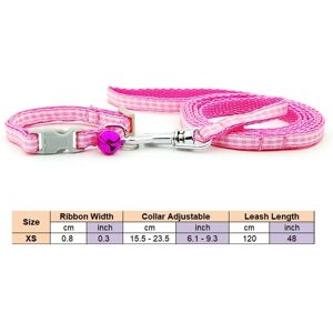 Pink Plaid-Xs -Collier Pour Animal De Compagnie, 2 Pièces/Lot, Laisse, Pour Chiens Et Chats, Laisse, Pour Chiots, Petits Chiots, Pou - Publicité