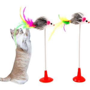 Bâton À Plumes Pour Chat, 1 Pièce, Avec Clochette, Cage À Souris, Jouets En Plastique Artificiel, Co Type2 - Publicité