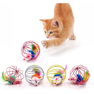 Bâton À Plumes Pour Chat, 1 Pièce, Avec Clochette, Cage À Souris, Jouets En Plastique Artificiel, Co Type8 - Publicité