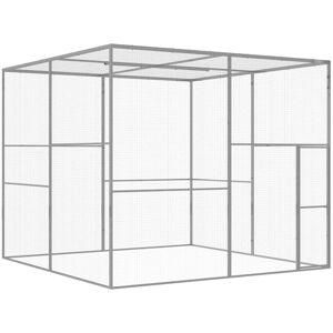 Vidaxl Cage Pour Chat 3x3x2,5 M Acier Galvanisé - Publicité