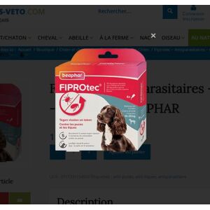 Fiprotec – Antiparasitaires – Chien -10-20 Kg – Beaphar - Publicité
