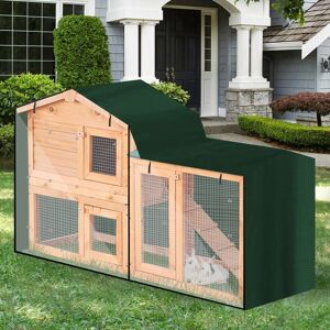 Couverture De Huche De Lapin En Tissu Oxford Durable, Couverture De Cage Pour Double Terrasse Avec Fenêtre Pointue, Imperméable Aux Uv, Livraison Directe - Publicité