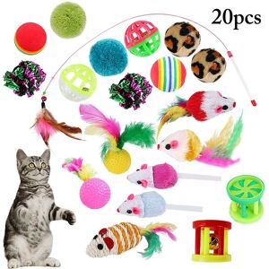 Ensemble De Jouets Interactifs Pour Chat, 20 Pièces/Ensemble, Jouet D'entraînement Pour Chat, Boule, Souris, Jouet Amusant, Plume, Jouet Pour Animal De Compagnie - Publicité