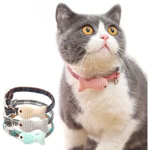 Collier Pour Animaux De Compagnie, 1 Pièce, Créatif, À Carreaux, Poisson Mignon, Réglable, Collier Pour Chaton, Chiot, Chien, Fournitures Pour Chat - Publicité