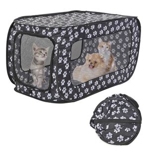 Tente Respirante Pour Animaux De Compagnie, Clôture Pliable Pour Chiens Et Chats, Cage De Voyage Rectangulaire À Empreintes, Panier À Sacs Pour Animaux De Compagnie, 87cm - Publicité