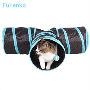 Tunnel Pliant Animal Pour Chat En Noir 80*30*25cm Bleu Et Noir Fuienko - Publicité