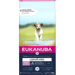 Eukanuba Puppy Junior S M Sans Céréales Au Poisson De Mer Pour Chiot - Publicité