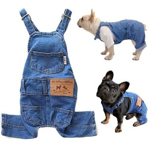 Chien Chemises Vêtements Denim Salopettes, Pet Jeans Onesies Vêtements, Chiot Jean Veste Sling Combinaison Costumes, Mode Confortable Bleu Pantalon Vêtements Pour Petits Chiens Chats Garçon Fille - Publicité