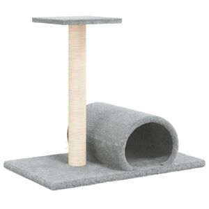 Vidaxl Arbre À Chat Avec Tunnel Gris Clair 60x34,5x50 Cm - Publicité