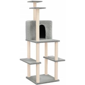 Vidaxl Arbre À Chat Avec Griffoirs En Sisal Gris Clair 144,5 Cm - Publicité