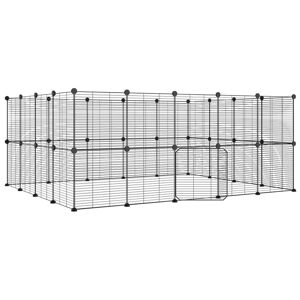 Vidaxl Cage Animaux De Compagnie À 36 Panneaux Et Porte Noir 35x35 Cm - Publicité