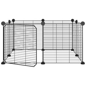 Vidaxl Cage Animaux De Compagnie À 8 Panneaux Et Porte Noir 35x35 Cm - Publicité