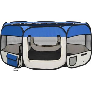 Vidaxl Parc Pliable Pour Chien Avec Sac De Transport Bleu 145x145x61cm - Publicité