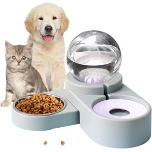 Mangeoire Pour Animaux De Compagnie, Bol De Nourriture Et D'eau Pour Chiens Et Chats, Distributeur D'eau Automatique Pour Animaux De Compagnie Avec Bol De Nourriture (Bleu) - Publicité