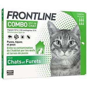 Frontline Combo Chat - Anti-Puces Et Anti-Tiques Pour Chat - 6 Pipettes