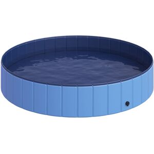 PawHut Piscine pour Chien Bassin PVC Pliable Anti-Glissant Facile à Nettoyer Diamètre 160 cm Hauteur 30 cm Bleu