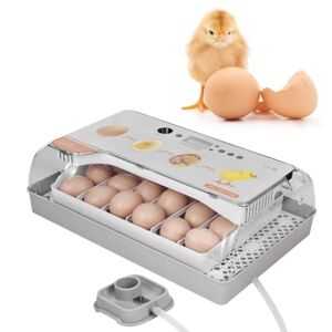 TOMTOP Incubateur numérique à œufs 20 œufs Écloserie à volaille avec contrôle automatique de la température de virage des œufs LED Écubateur d'humidité à lumière pour canards poulets oiseaux Oeufs - Publicité