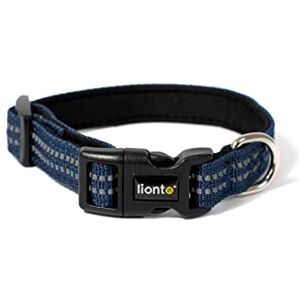 lionto Collier pour Chien rembourré en Nylon réfléchissant imperméable réglable, Taille XS, Bleu - Publicité