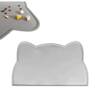 RTRTGS Tapis Gamelle Chat et Chien, Tapis Silicone Bol Antidérapant Tapis de Nourriture pour Animaux Imperméable (Gris，44 * 24cm) - Publicité