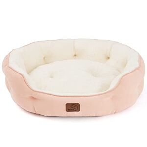 Bedsure Grand Lit pour Chat Lavable Lit pour Chat pour Chats d'Intérieur et Chatons, Petit Canapé pour Chat avec Fond Antidérapant pour Chiots, Rond, couleurpêche, 63x53x20cm - Publicité