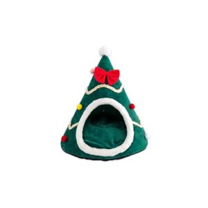 Lit de Noël pour chien, tente de maison, tapis auto-chauffant 2 en 1 x grotte mignon canapé hutte pour petit Y7I8 Suppli Chaton Cachette Chien Vert - Publicité