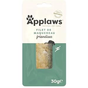 Applaws 100% Friandise naturelle pour chat Longe de maquereau pour chaton, Chats adultes et âgés Lot de 12 sachets de 30 g - Publicité