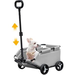 Jlobnyiun Poussette pour animaux de compagnie Poussette de voyage pour animaux de compagnie, petite poussette pour animaux de compagnie   Poussette de cage de chien roulante de chariot pour animaux de compagn - Publicité