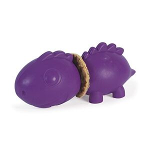 PetSafe Jouet à Macher avec Friandise pour Chien Busy Buddy Dinosaure, Stimule les animaux pendant le jeu violet, S - Publicité