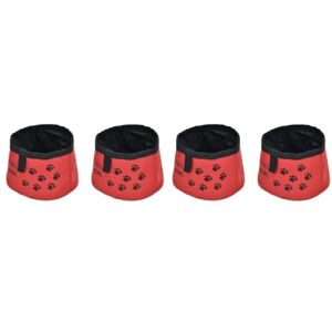 minkissy 4 Pièces Bols Pour Chiens Tasse Extensible Bol De Plat Pour Animaux De Compagnie Bol De Voyage Bol Pliable Gamelle Pour Chien Se Réconcilier 600d Tons De Terre - Publicité