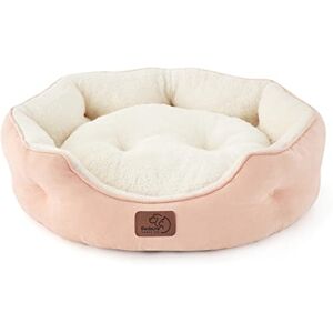 Bedsure Grand Lit pour Chat Lavable Lit pour Chat pour Chats d'Intérieur et Chatons, Petit Canapé pour Chat avec Fond Antidérapant pour Chiots, Rond,couleurpêche,51x48x15cm - Publicité