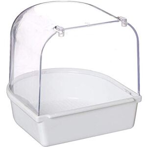 FISEYU Pet Parrot Oiseaux Transparent Baignoire Cabines De Douche, Petit Oiseau Utilisation Baignoire pour Le Nettoyage, Baignoire Cabines De Douche Décoration Blanc - Publicité