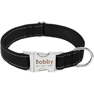 DTREEL Ensemble Collier Et Laisse pour Chat Et Chien avec Étiquette D'identification Gravée Personnalisée Ensemble Collier Et Laisse pour Chien Personnalisés Collier pour Chien en Nylon Durable Col - Publicité