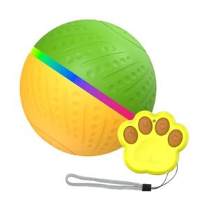perfk Balle Interactive pour Chien, Jouet Actif, Balle Mobile et sautante, Chargeur USB, Balle roulante électrique Intelligente pour Animal de Compagnie, Vert Jaune - Publicité