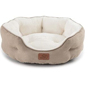 Bedsure Grand Lit pour Chat Lavable Lit pour Chat pour Chats d'Intérieur et Chatons, Petit Canapé pour Chat avec Fond Antidérapant pour Chiots, Rond, Chameau, 51x48x15cm - Publicité