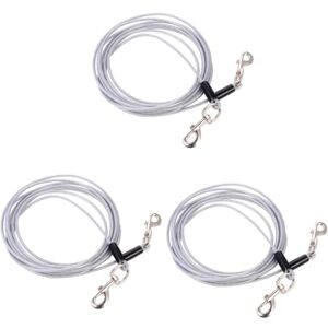 minkissy 3 Pièces Laisse De Chien à Attache Métallique Attaches De Chien pour Laisse pour Animaux De Compagnie Câble De Coureur De Chien C Câble Fil d'acier Collier Cravate - Publicité