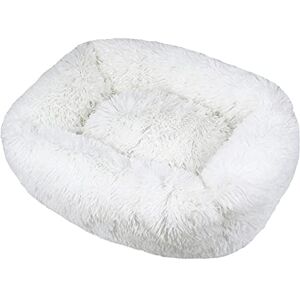 FANSU Panier Carré Chien Coussin Chat Panier Donut, pour Chats et aux Petits Chiens de Taille Moyenne Animal Domestique Nest Deep Sleep Pet Matelas Lavable en Peluche (S,Blanche) - Publicité