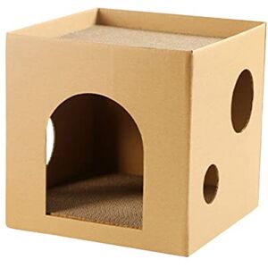 UKCOCO Maison de Chat lit à gratter ondulé Maison pour Chat Jouets Chaise Longue Chat Jouet Animal de Compagnie grattoir pour Chat à Chat Papier ondulé griffoir Chaton Papier Carton - Publicité