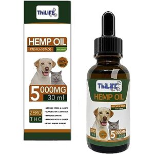 Thilife Huile de Graines de Chanvre pour Chiens et Chats   Gout Boeuf   Naturelle et Riche en Oméga 3,6,9  Vitamines A/B/D/E   pour Problèmes Articulaires, Système Immunitaire et Gestion du Stress - Publicité