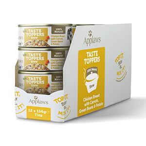 Applaws Taste Toppers Lot de 12 boîtes de 156 g de Nourriture Humide pour Chien 100% Naturelle Poulet sans céréales et légumes - Publicité