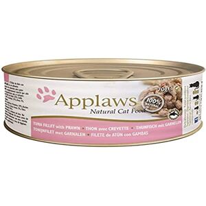 Applaws Nourriture Pâtée pour Chat Étain Thon Filet/Crevettes 70 g - Publicité